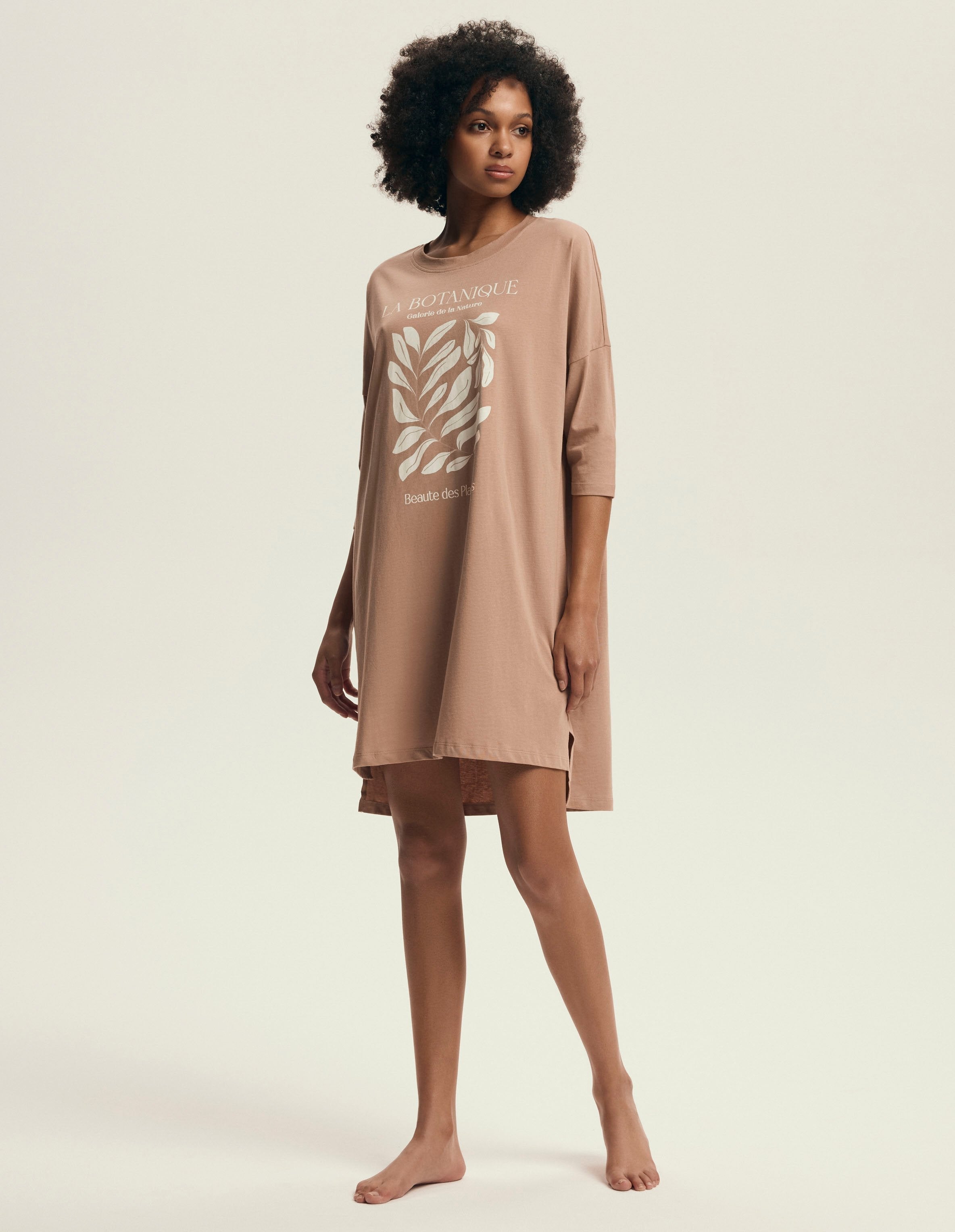 Camicia da notte da donna in morbido cotone naturale