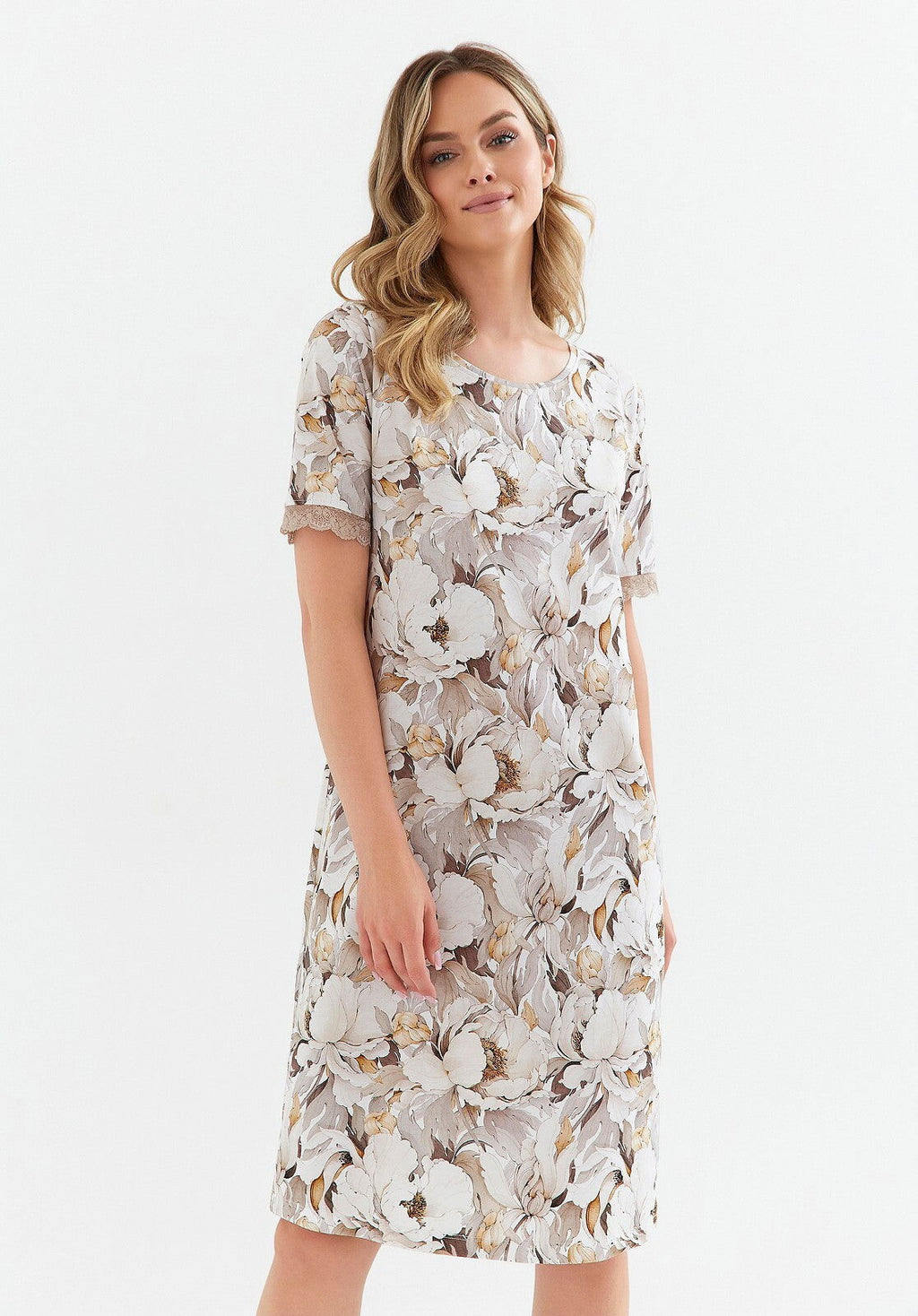Camicia da notte da donna in puro cotone - camelia - 419