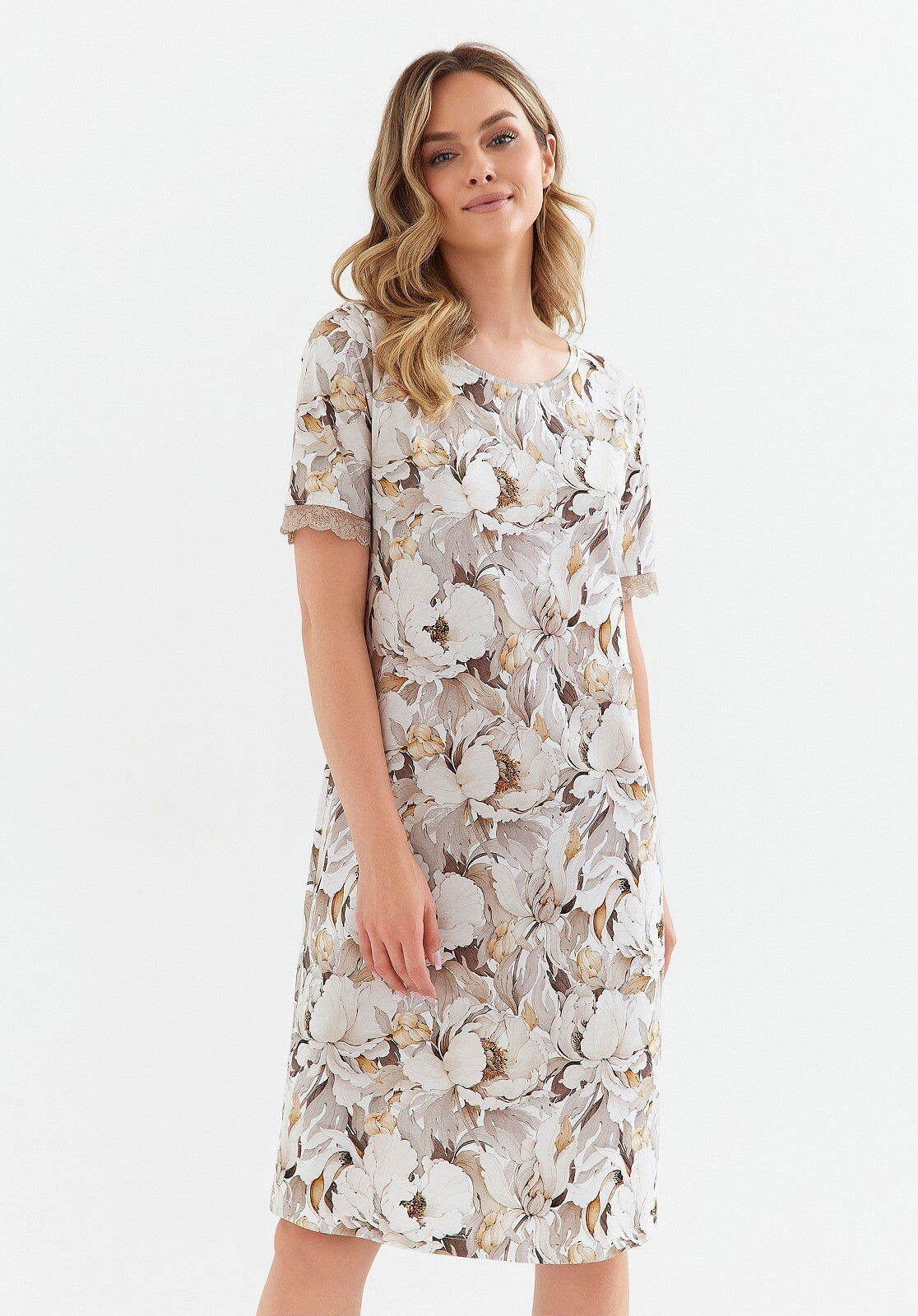 Camicia da notte da donna in puro cotone - camelia - 419