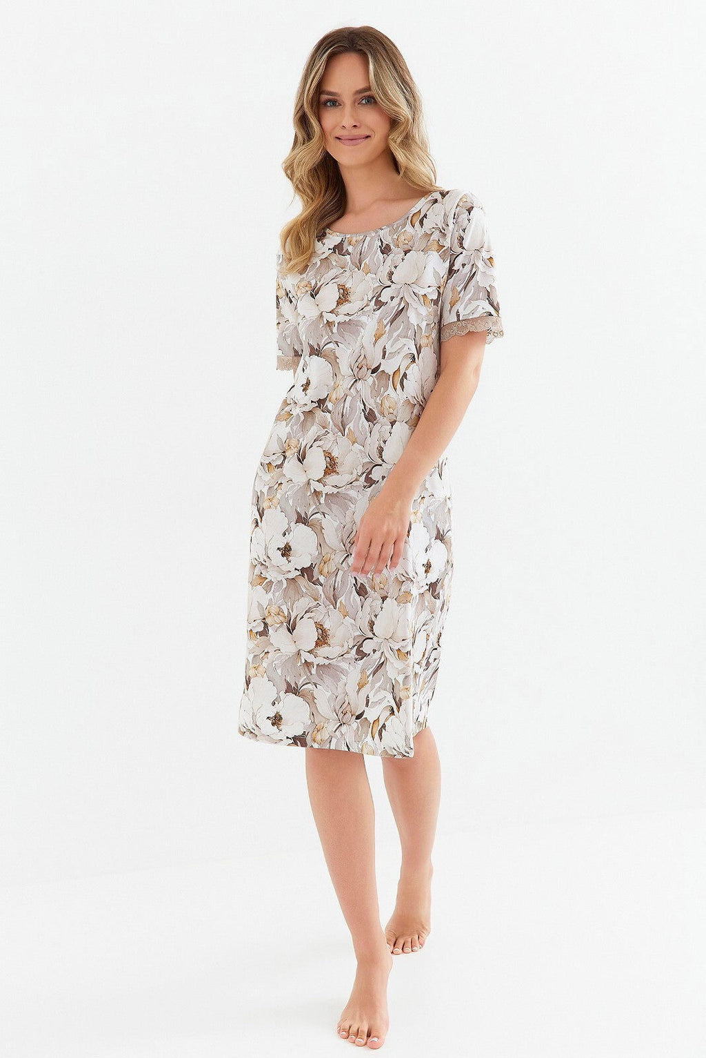 Camicia da notte da donna in puro cotone - camelia - 419