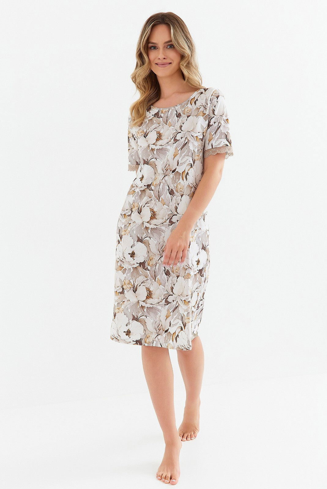 Camicia da notte da donna in puro cotone - camelia - 419
