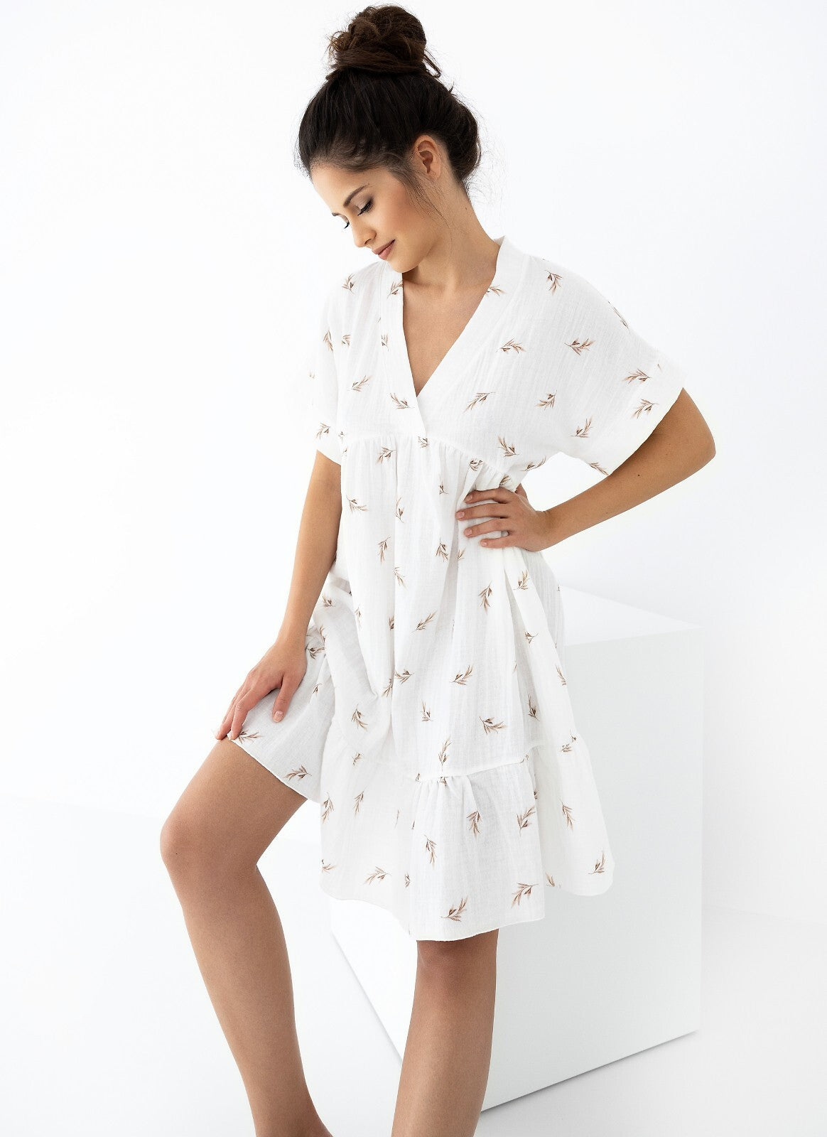 Camicia da notte da donna in puro cotone nastia