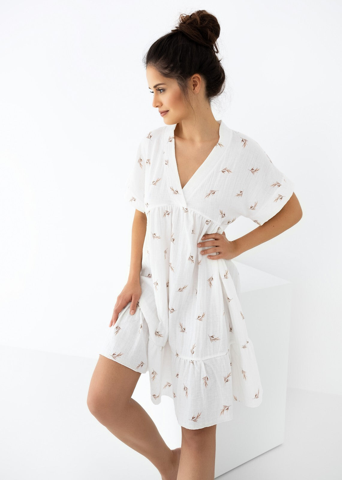 Camicia da notte da donna in puro cotone nastia