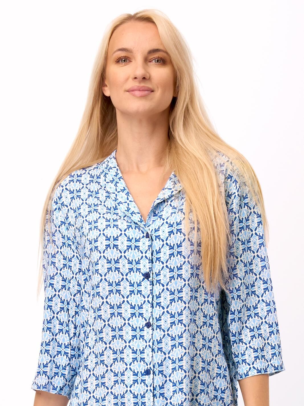 Camicia da notte da donna in viscosa aperta con bottoni