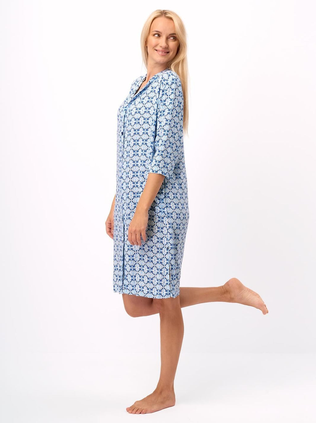 Camicia da notte da donna in viscosa aperta con bottoni