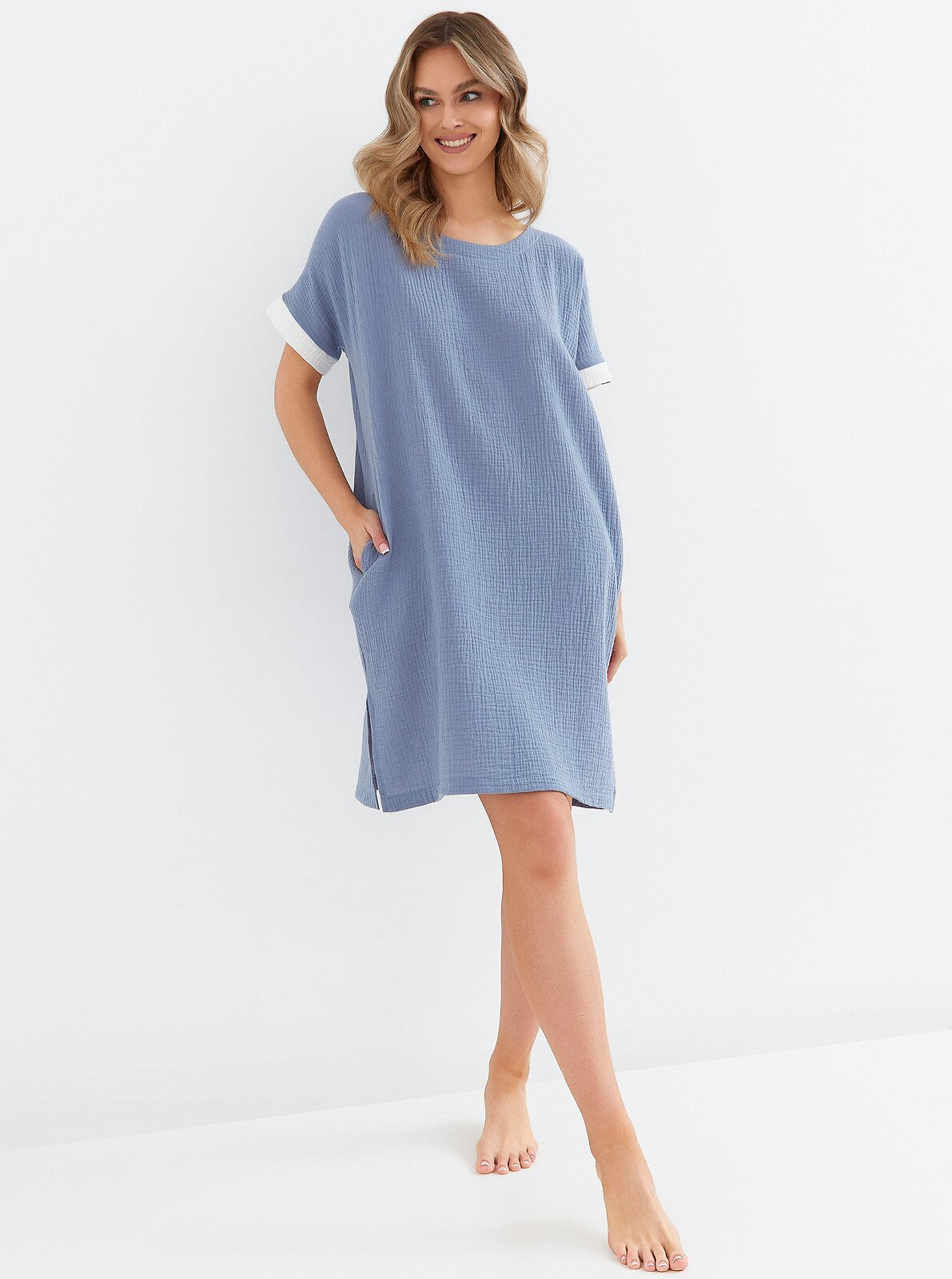 Camicia da notte in mussola di cotone - aria - 133