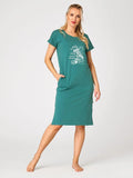Camicia donna in cotone – homewear con stampa gabbiano