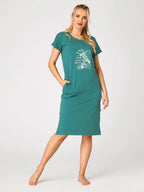Camicia donna in cotone – homewear con stampa gabbiano