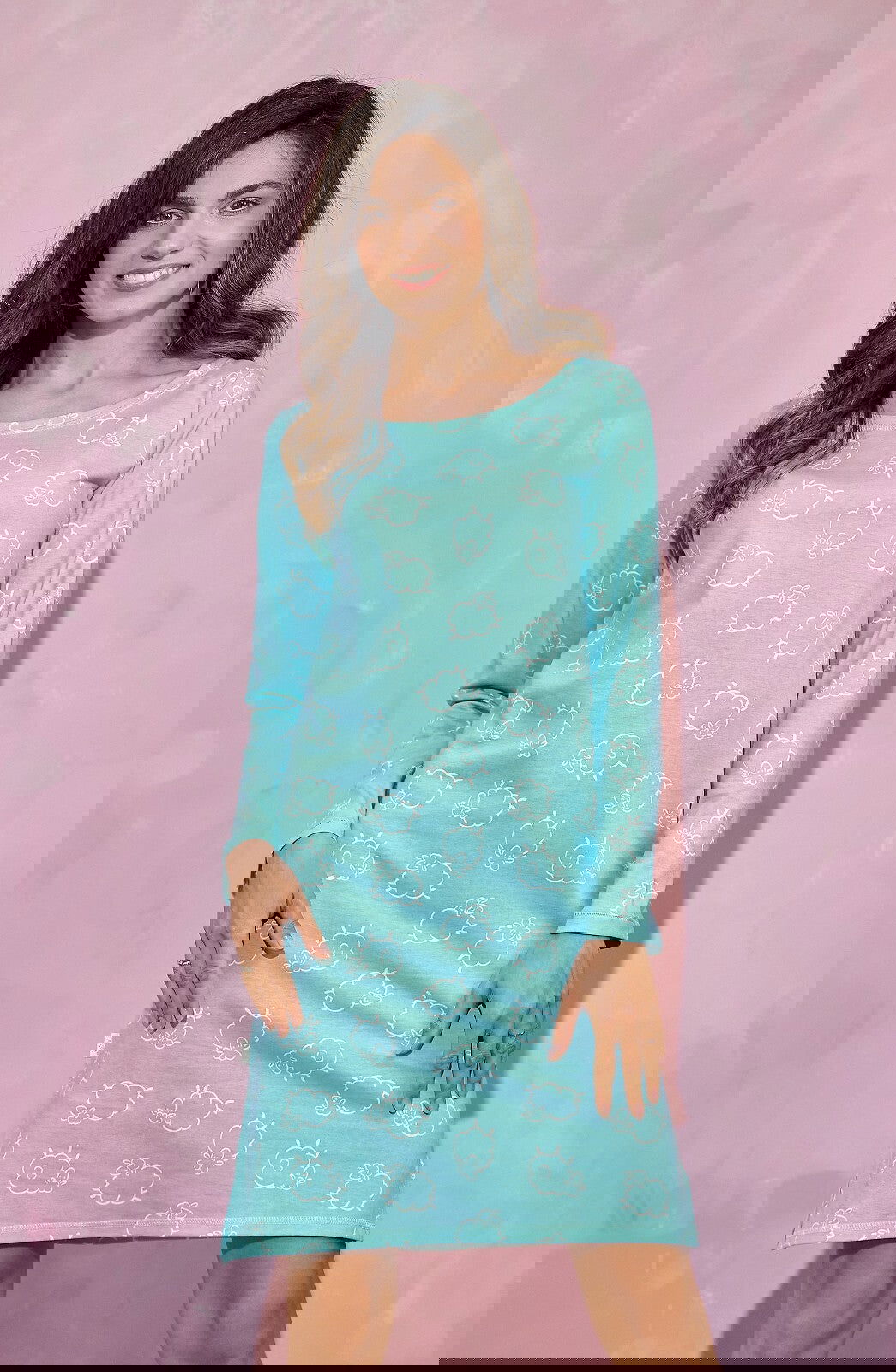 Camicia da notte donna in 100% cotone - abi