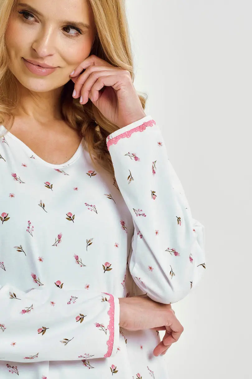 Camicia da notte donna in 100% cotone | elodie - 3433