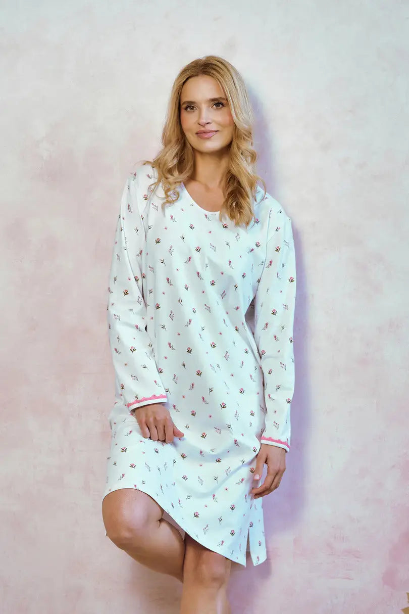Camicia da notte donna in 100% cotone | elodie - 3433