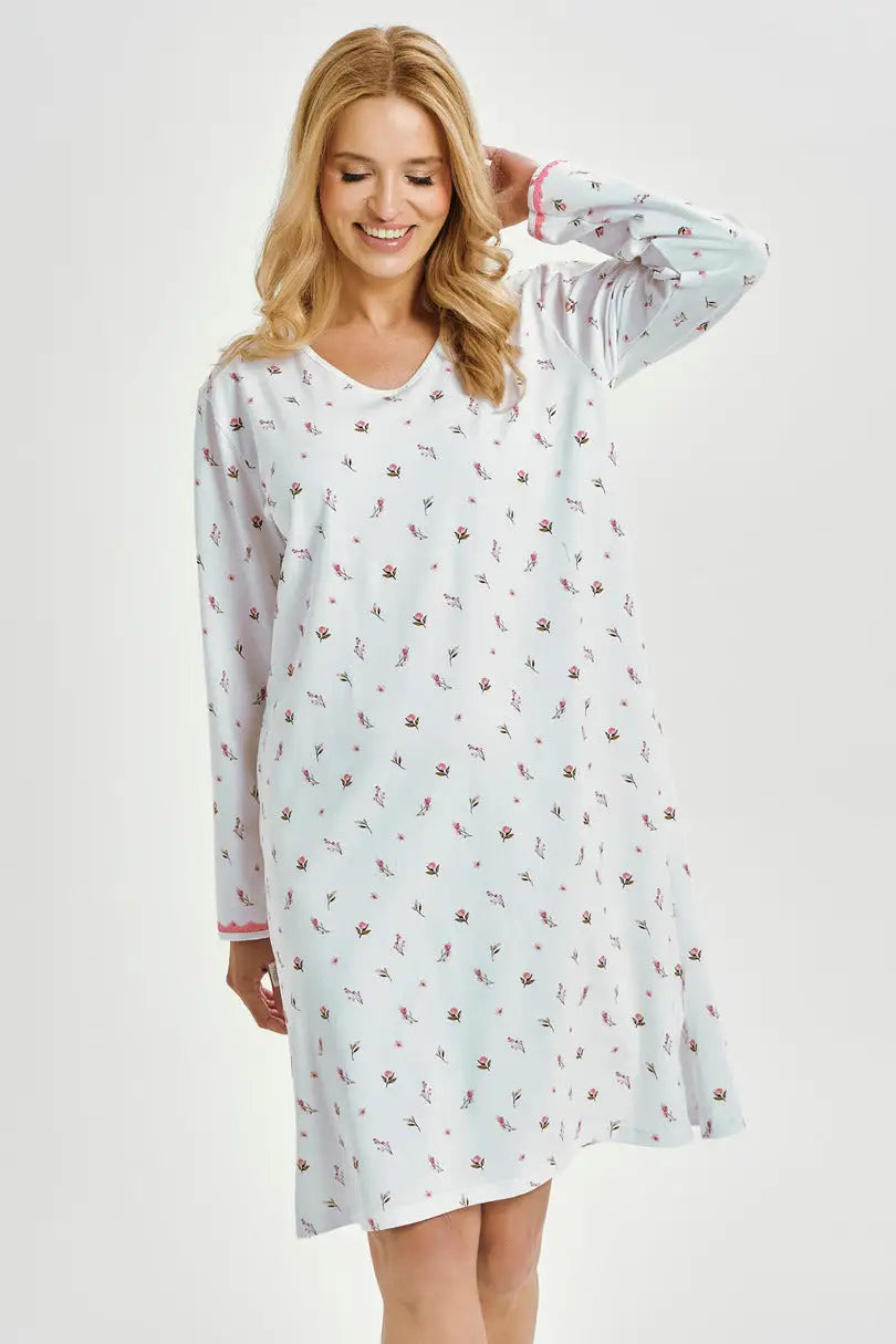 Camicia da notte donna in 100% cotone | elodie - 3433