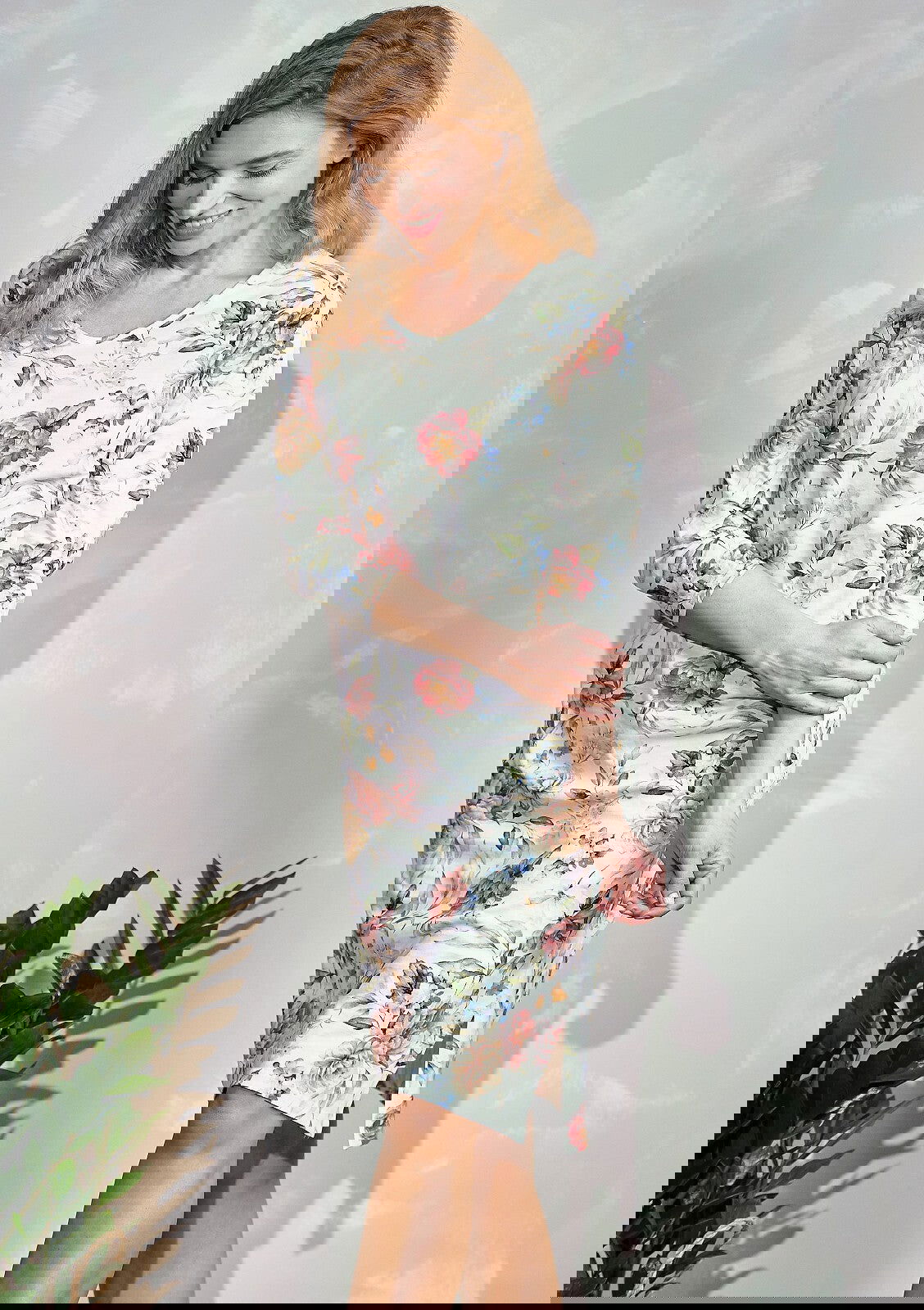 Camicia da notte donna in 100% cotone manica 3/4 - louisa