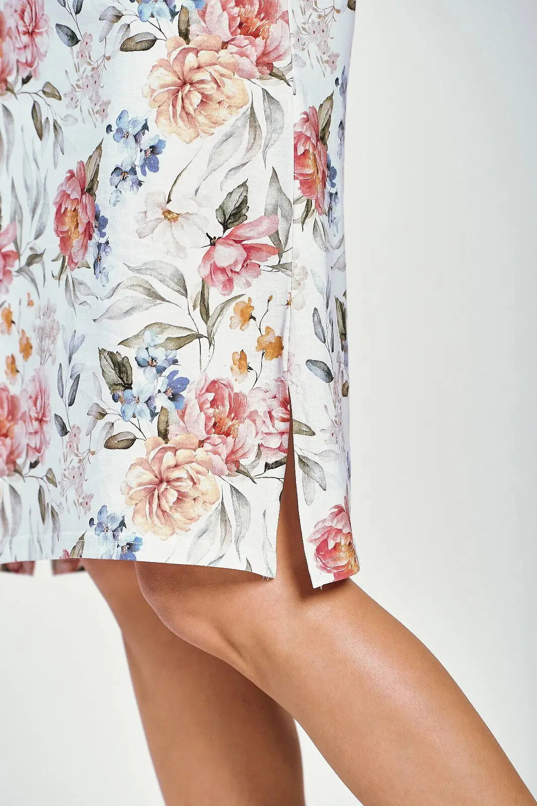 Camicia da notte donna in 100% cotone manica 3/4 - louisa