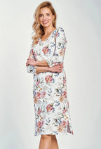 Camicia da notte donna in 100% cotone manica 3/4 - louisa