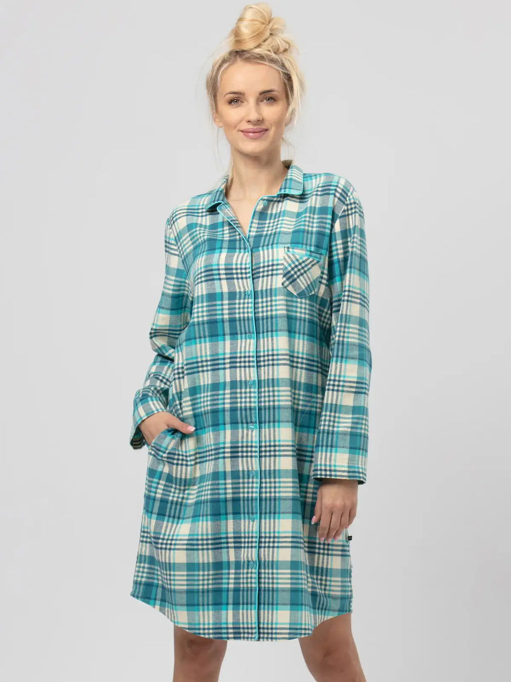 Camicia da notte donna in flanella di cotone - doroty