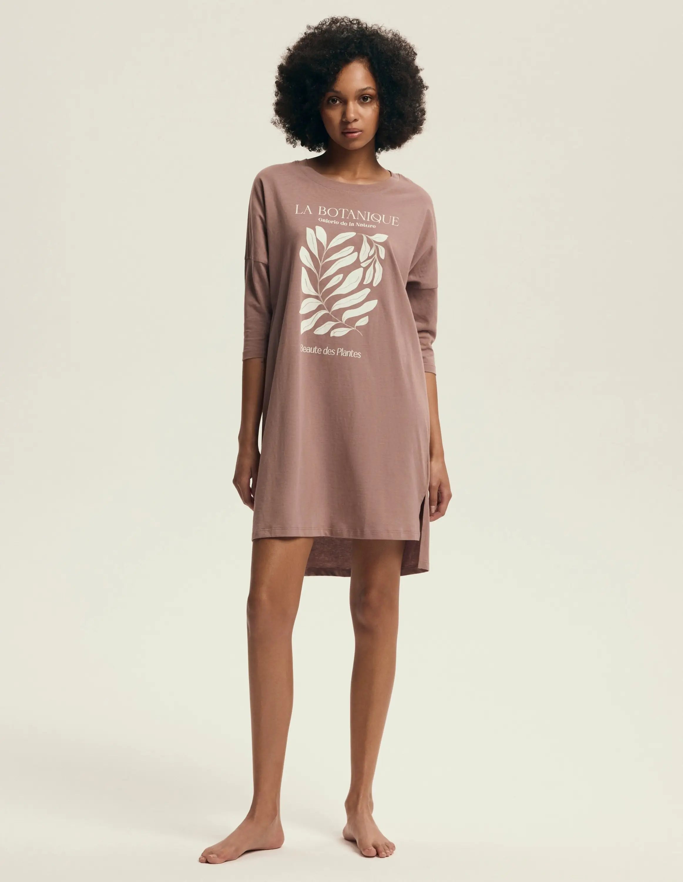 Camicia da notte donna in morbido cotone naturale | dextra