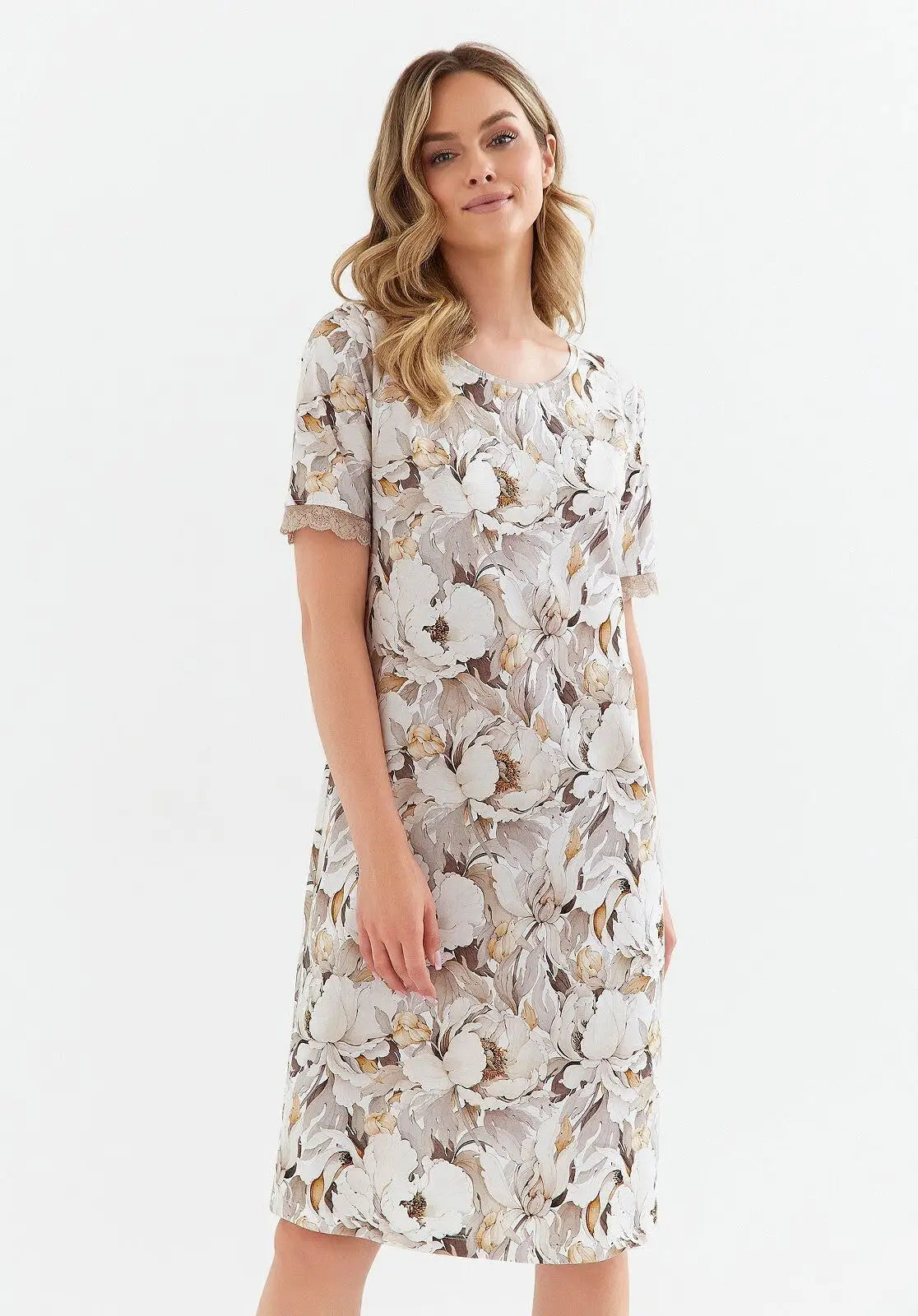 Camicia da notte donna in puro cotone - camelia - 419