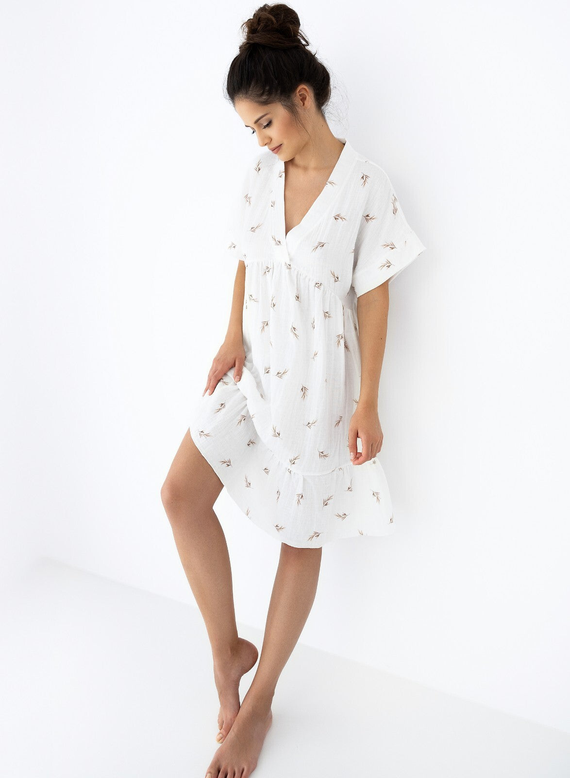 Camicia da notte donna in puro cotone - nastia