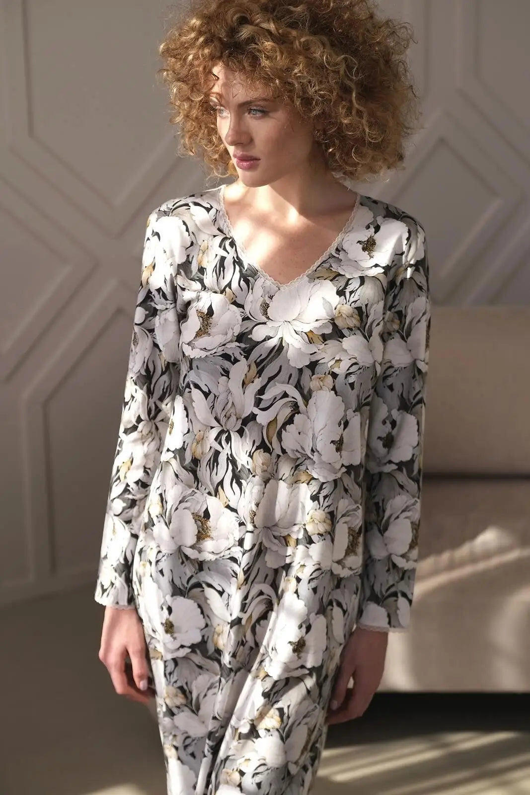 Camicia da notte donna in puro cotone - palace - taglie