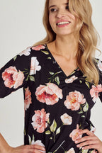 Camicia da notte donna in puro cotone - peony