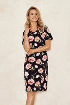 Camicia da notte donna in puro cotone - peony