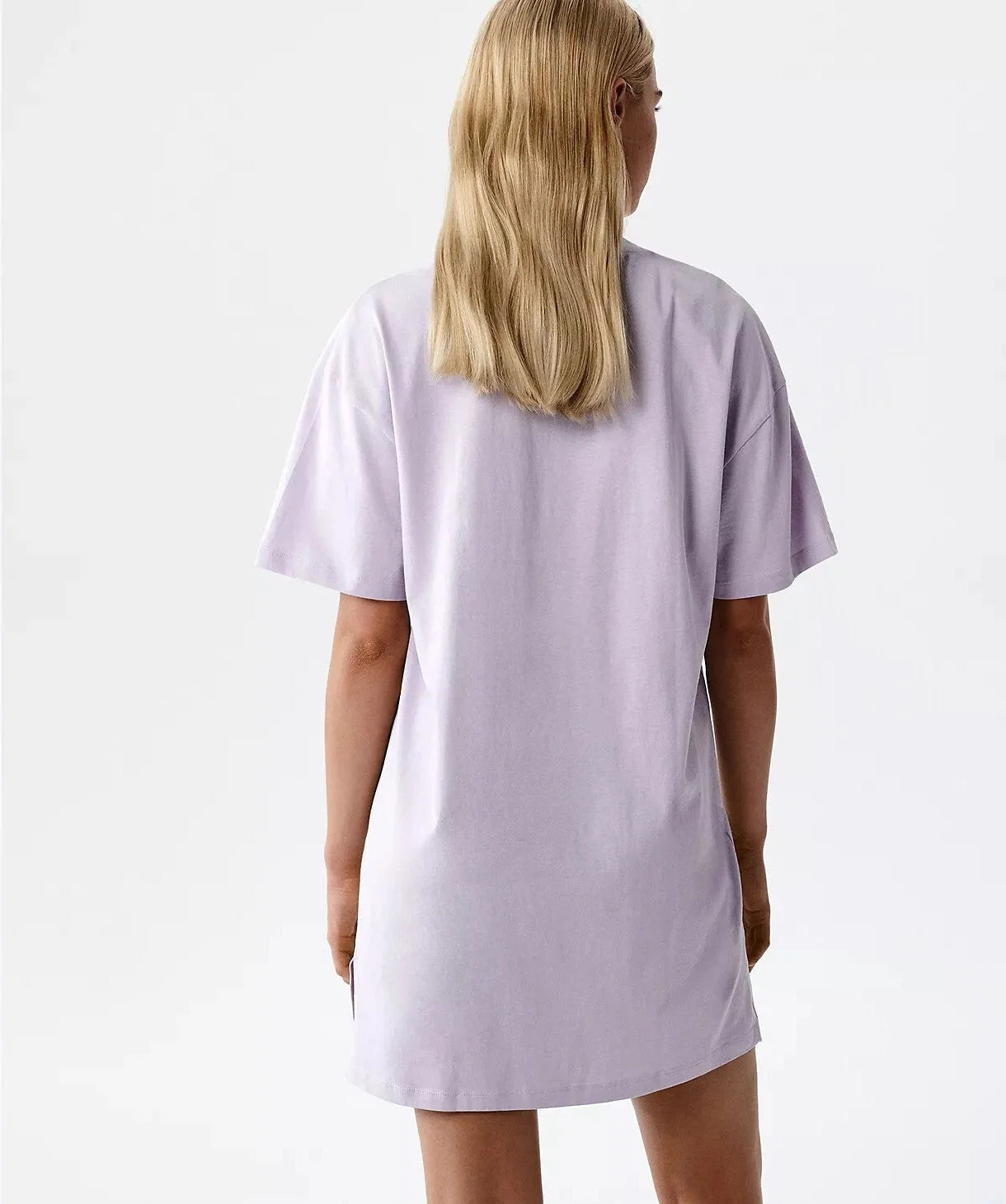 Camicia da notte donna in puro cotone con spacchi laterali