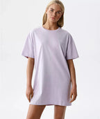 Camicia da notte donna in puro cotone con spacchi laterali