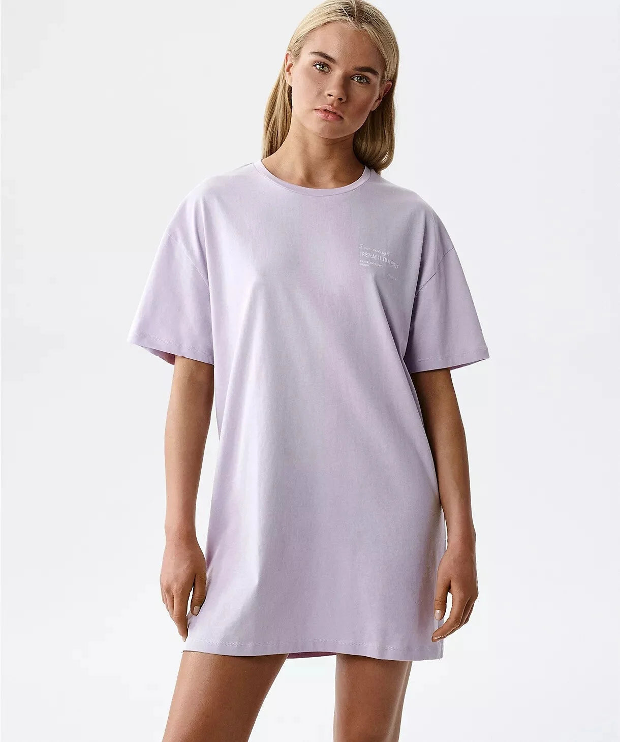 Camicia da notte donna in puro cotone con spacchi laterali