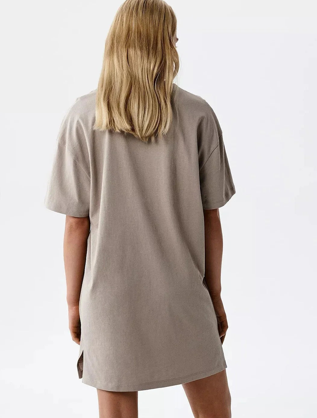Camicia da notte donna in puro cotone con spacchi laterali
