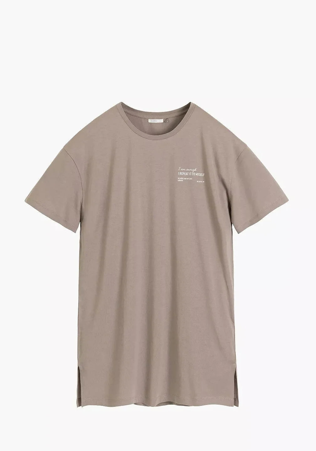 Camicia da notte donna in puro cotone con spacchi laterali