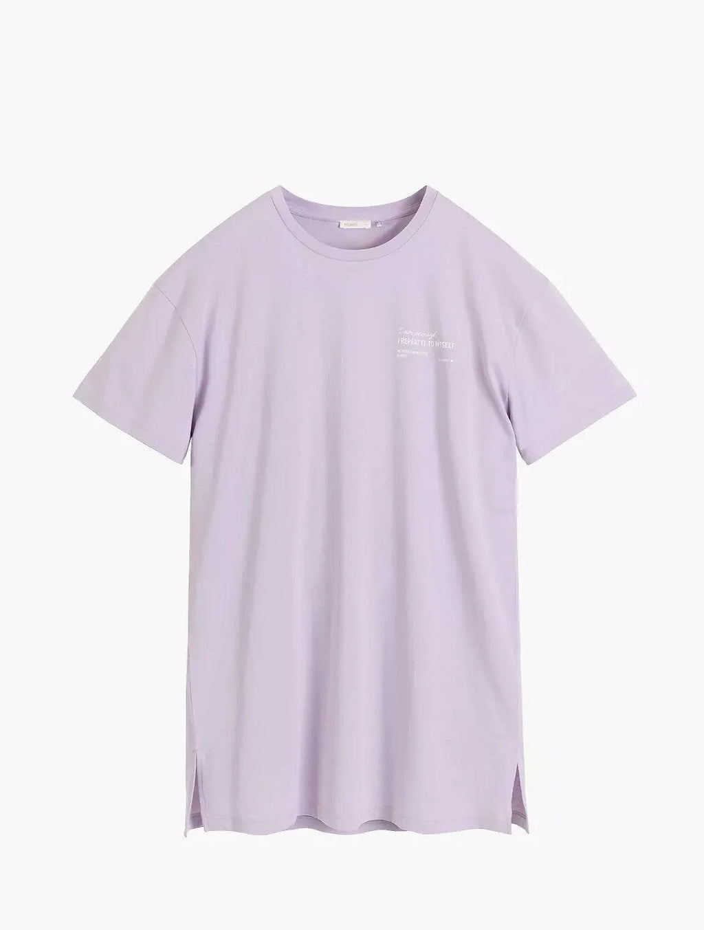 Camicia da notte donna in puro cotone con spacchi laterali