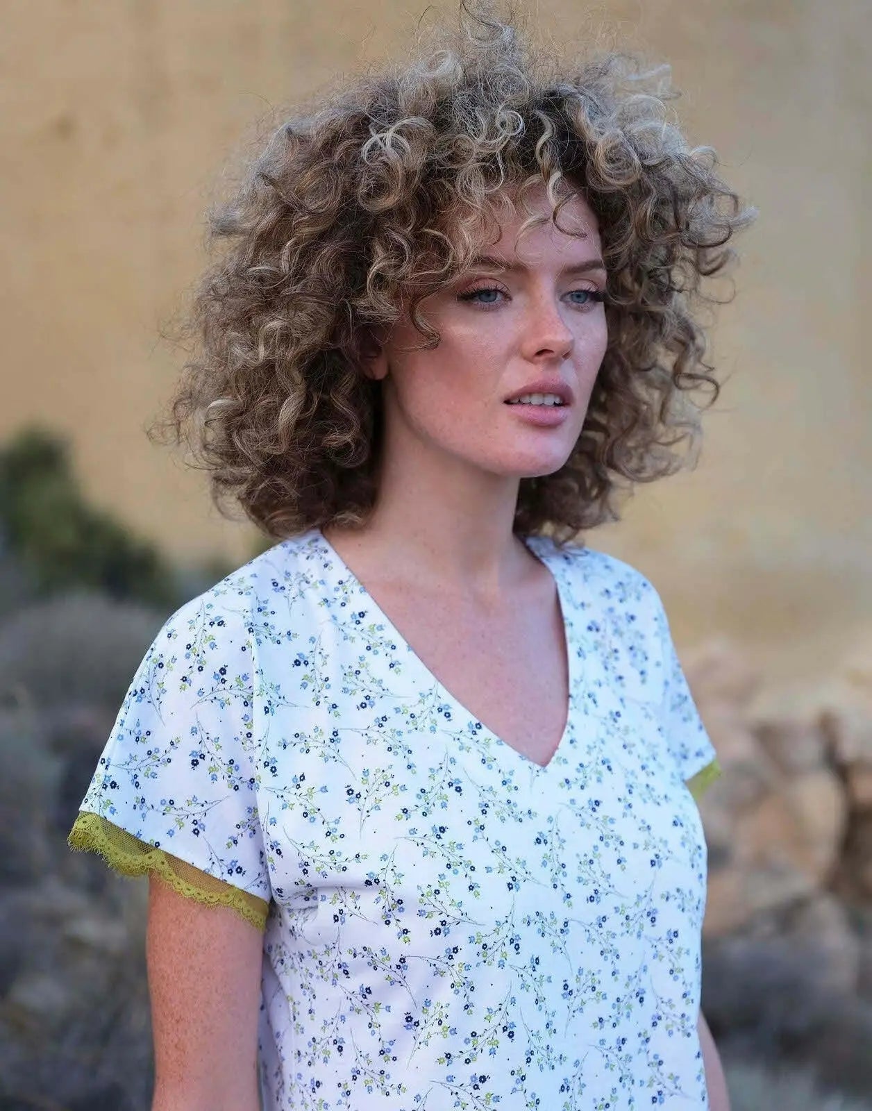 Camicia da notte donna in puro cotone - violet - manica