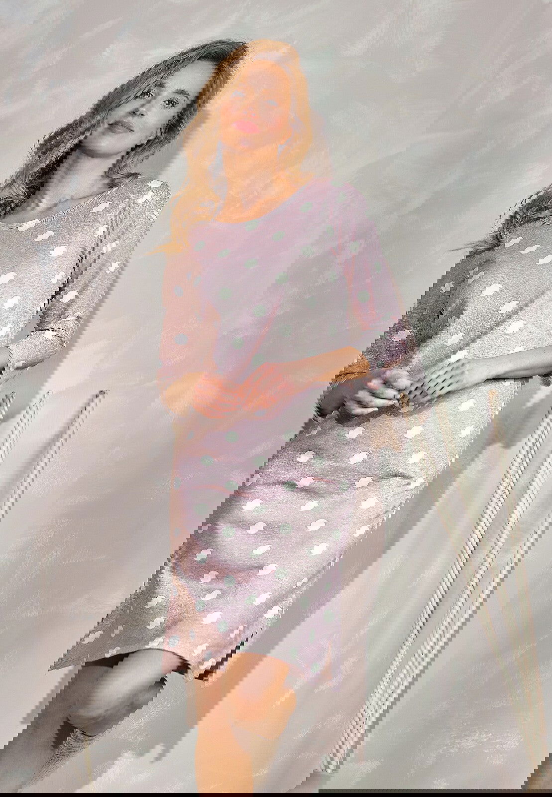 Camicia da notte donna con stampa a pois - dolly