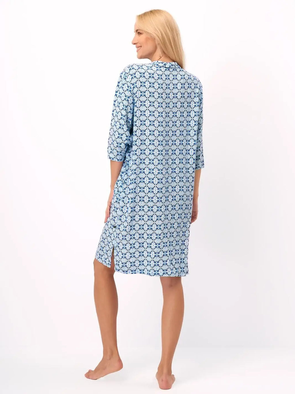 Camicia da notte donna in viscosa aperta con bottoni - 721