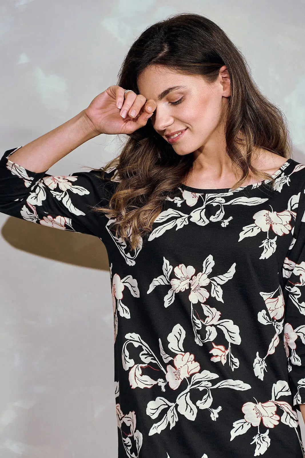 Camicia da notte in puro cotone manica 3/4 - charlotte