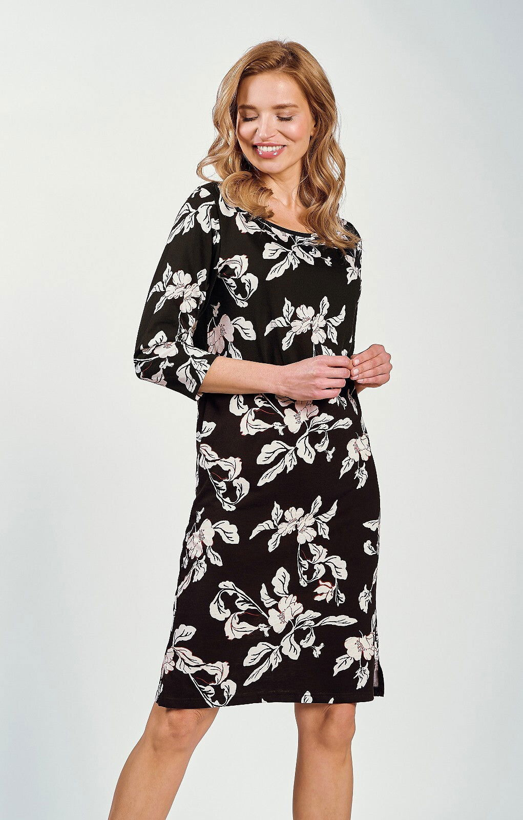 Camicia da notte in puro cotone manica 3/4 - charlotte