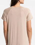 Camicia da notte silk-touch – viscosa di bambù e scollo