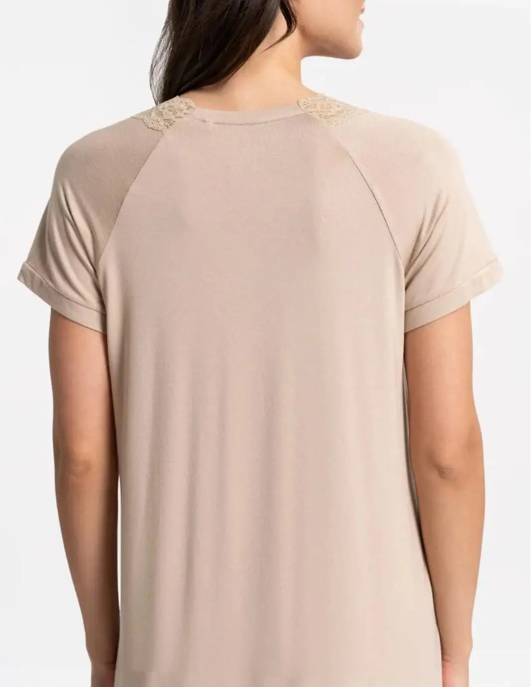 Camicia da notte silk-touch – viscosa di bambù e scollo