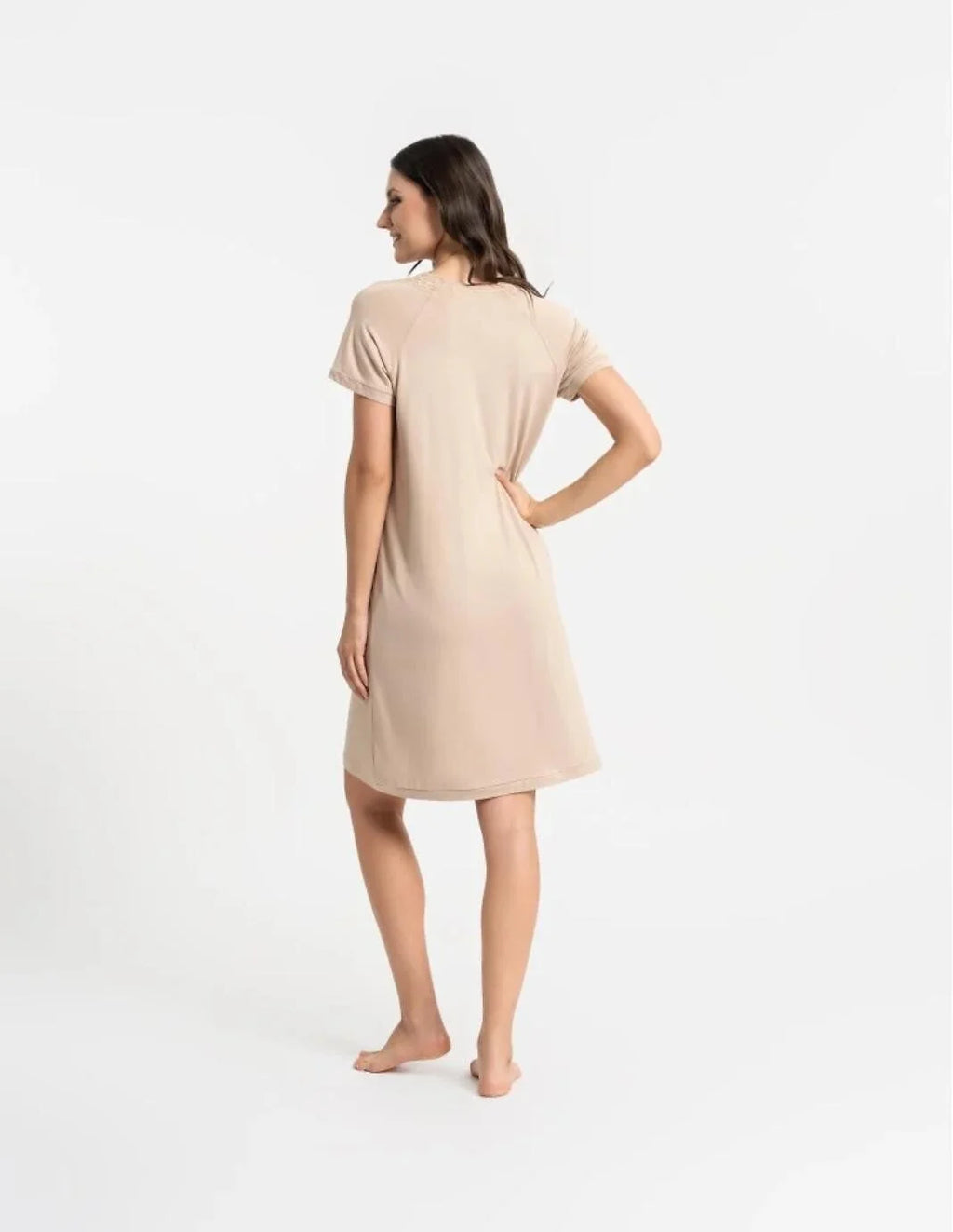 Camicia da notte silk-touch – viscosa di bambù e scollo