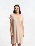 Camicia da notte silk-touch – viscosa di bambù e scollo