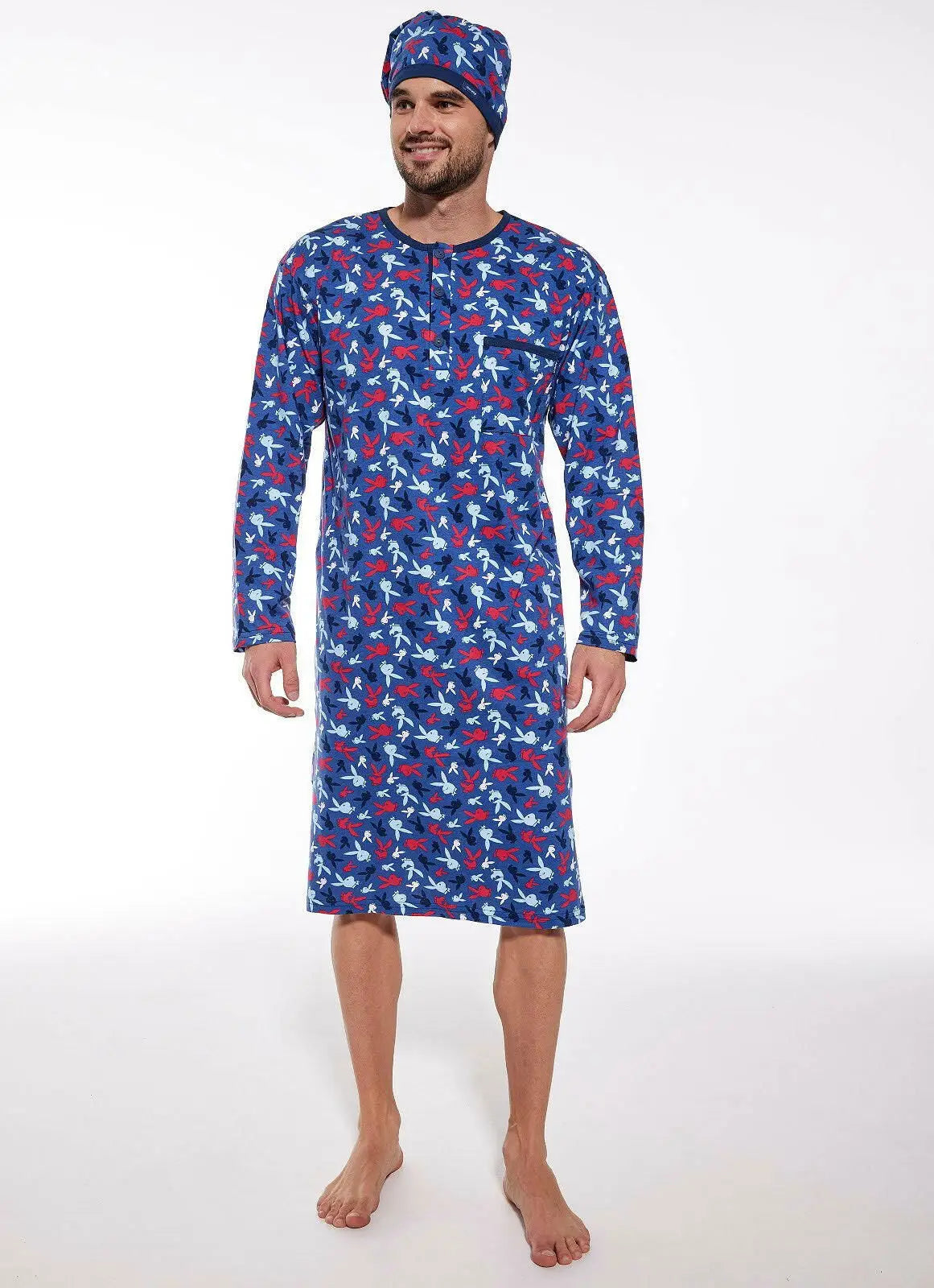 Camicia da notte uomo manica lunga in 100% cotone - 110/24