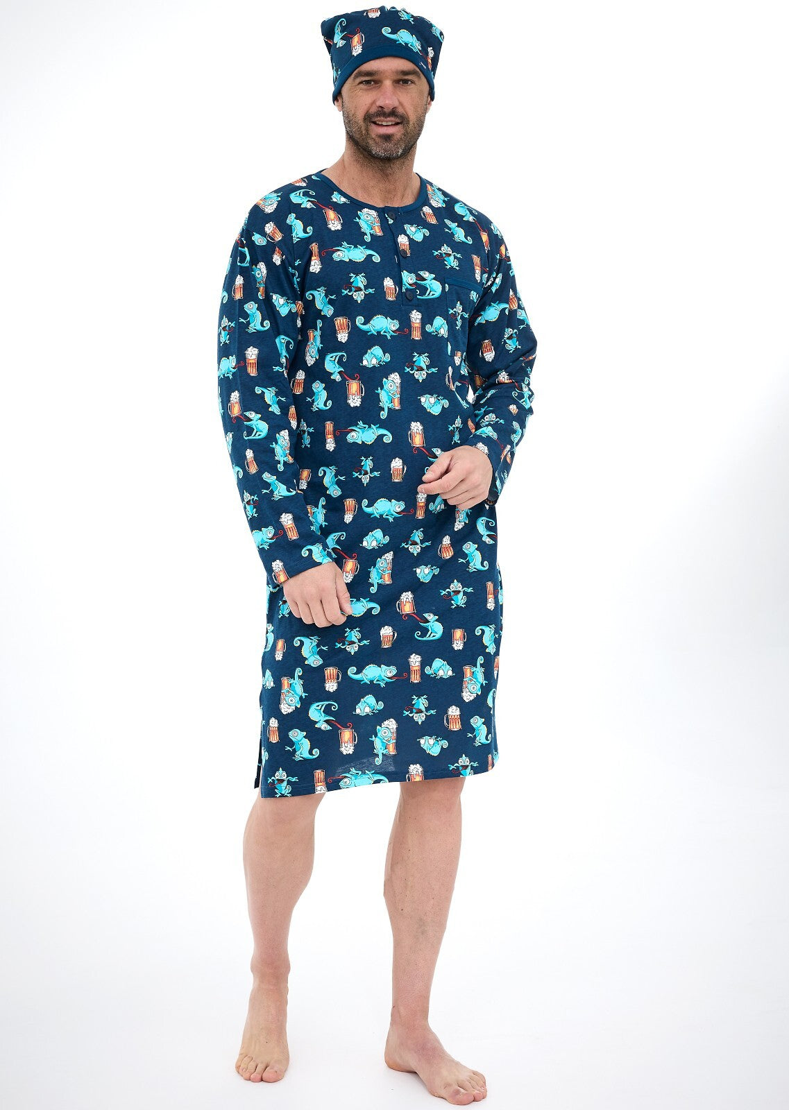 Camicia da notte uomo in puro cotone di alta qualità