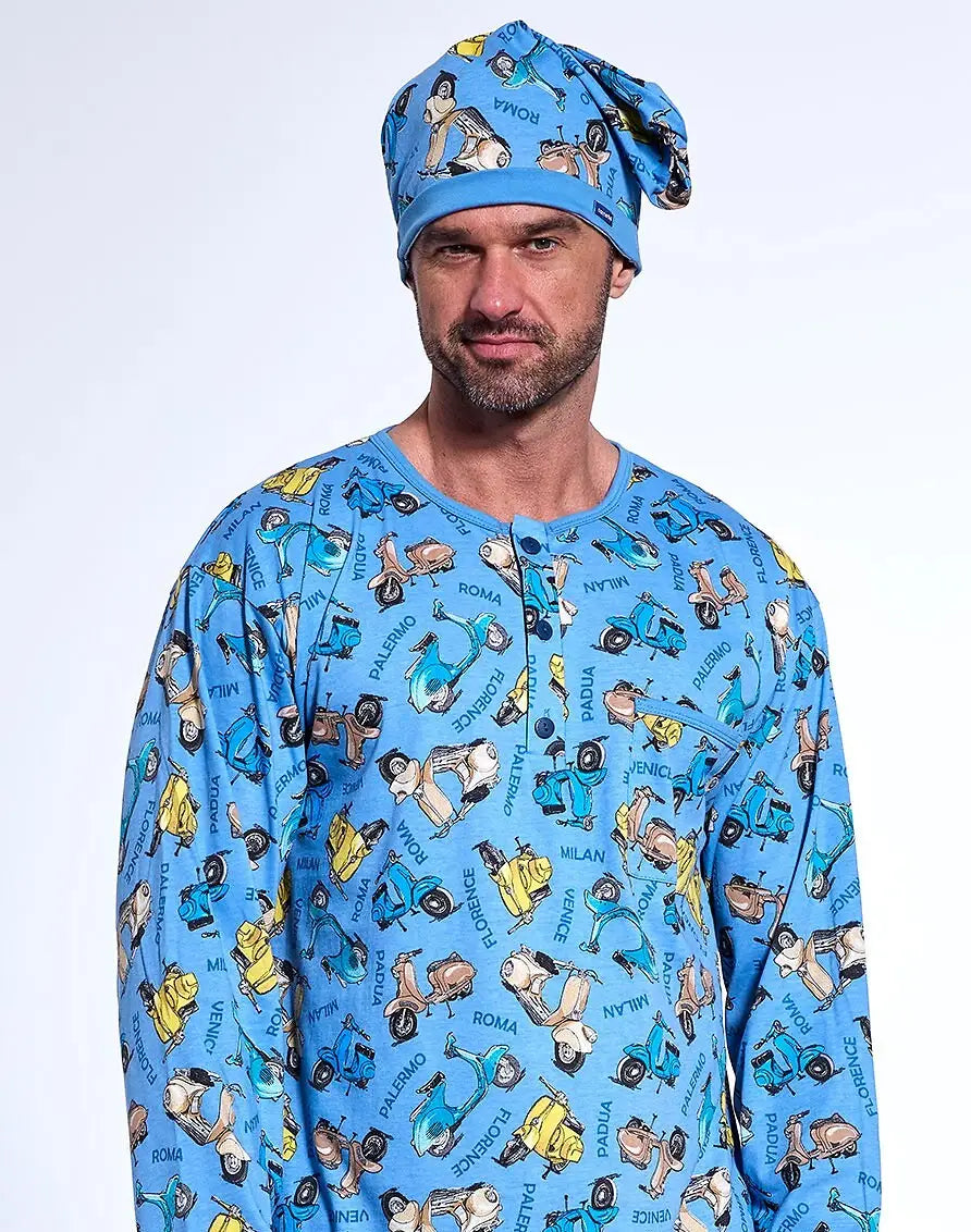 Camicia da notte uomo in puro cotone - vespa - 110/32