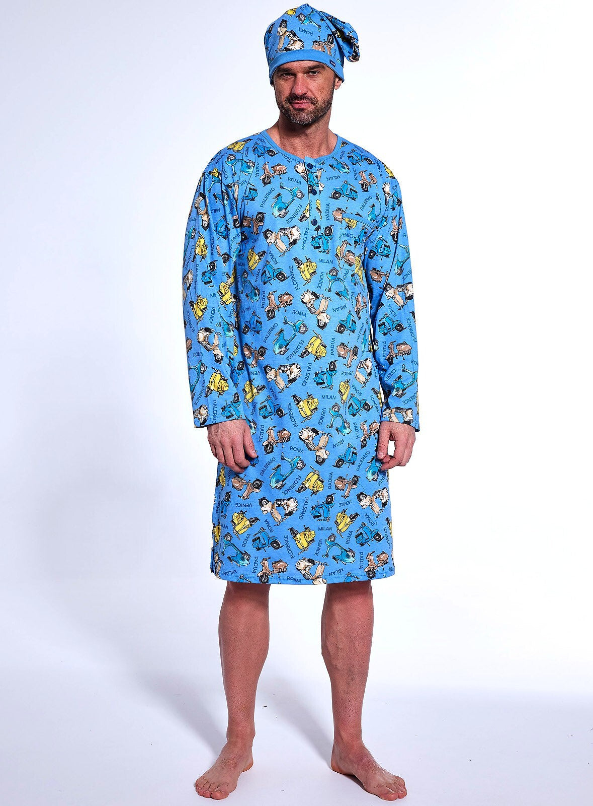 Camicia da notte uomo in puro cotone - vespa - 110/32