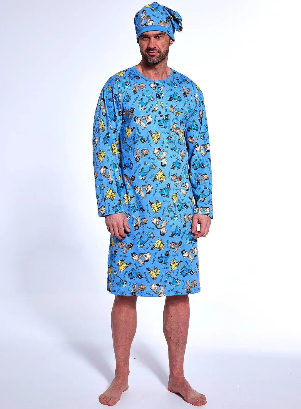 Camicia da notte uomo in puro cotone - vespa - 110/32