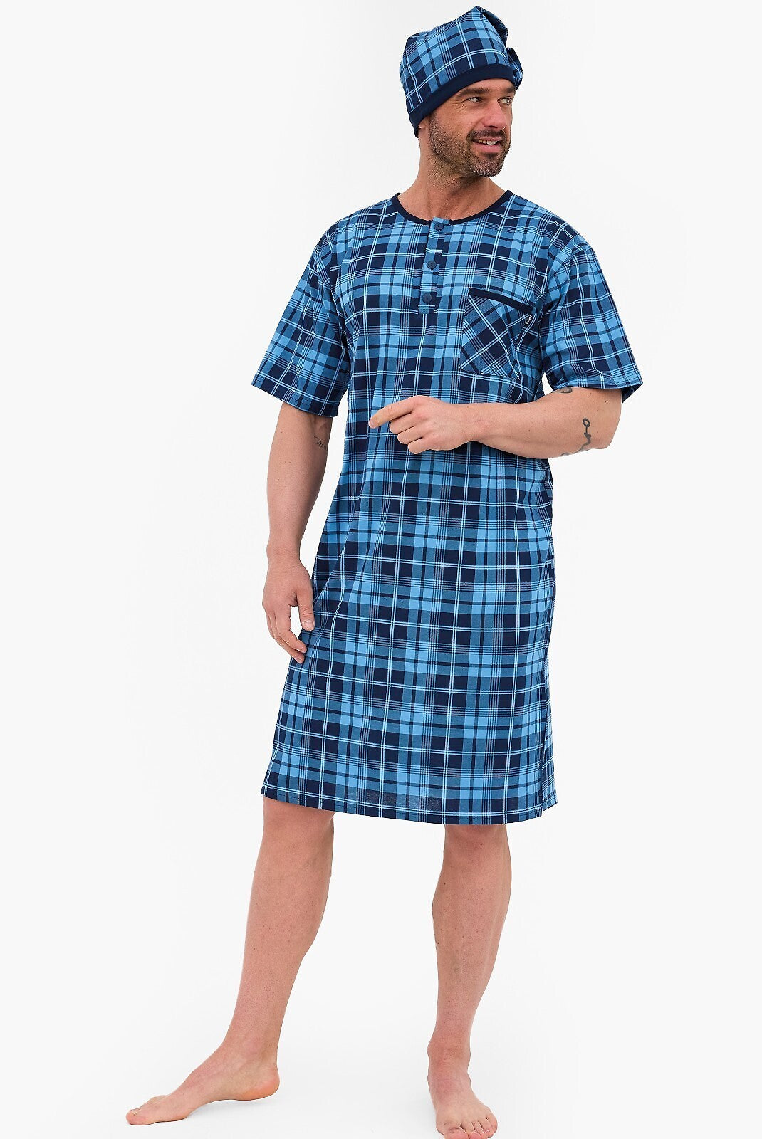 Camicia da notte uomo realizzata in cotone di alta qualità