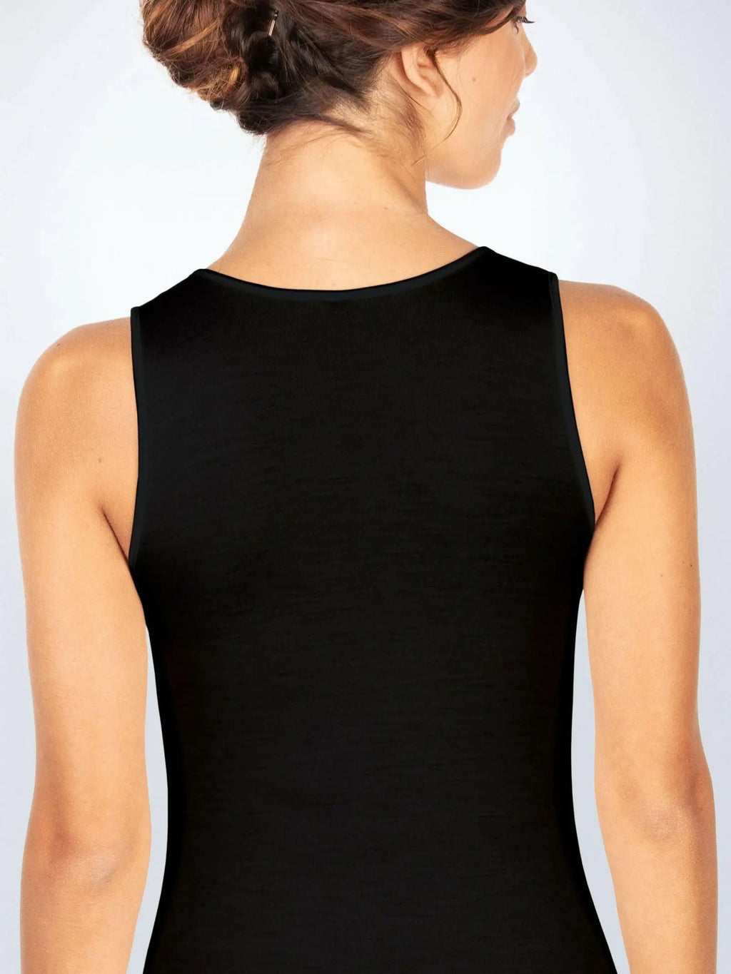 Canotta basic donna in lana e seta - made italy