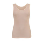 Canotta da donna basic 100% cotone con bordo in raso