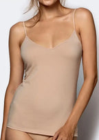 Canotta Donna in Cotone Elasticizzato con Scollo a V e Spalline Regolabili - ESSENTIAL - BLV-197 - Lullaby Lingerie